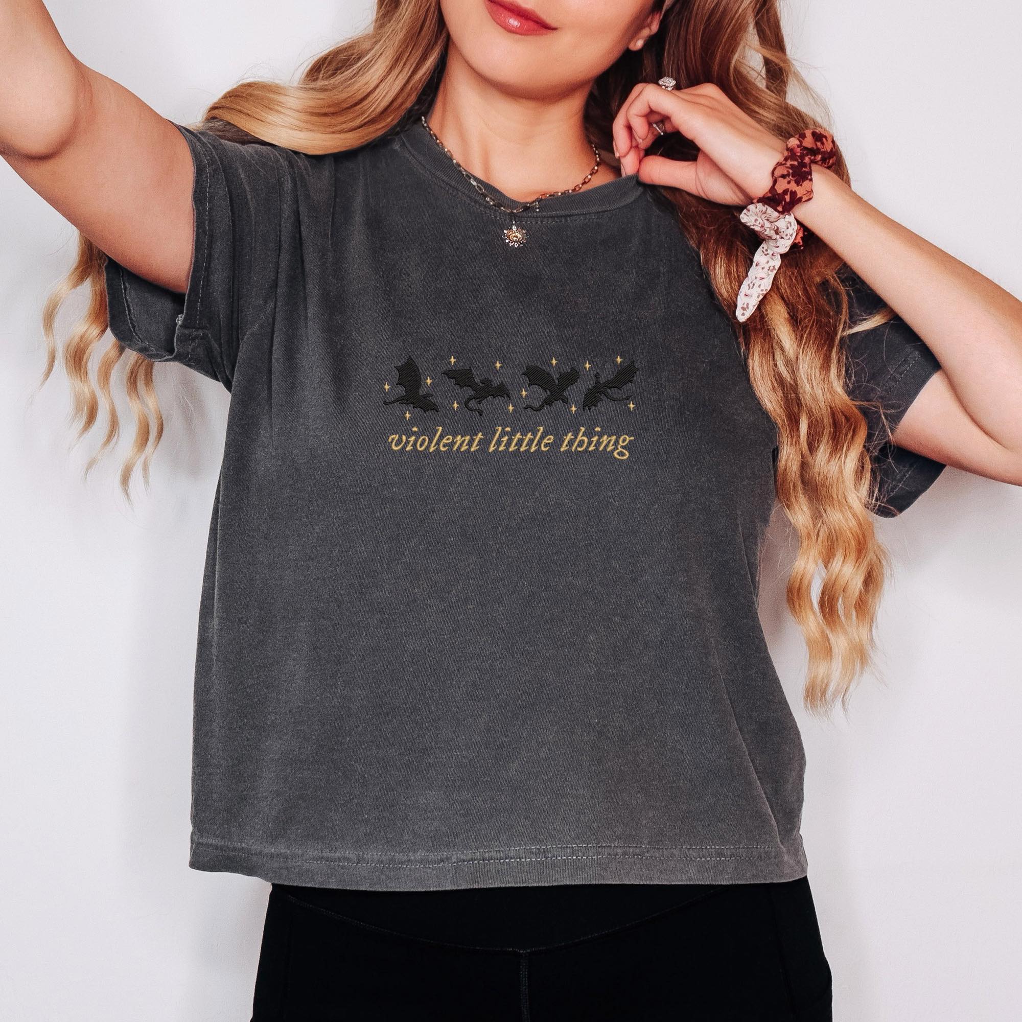 Violent Little Thing - Embroidered Crop Tee