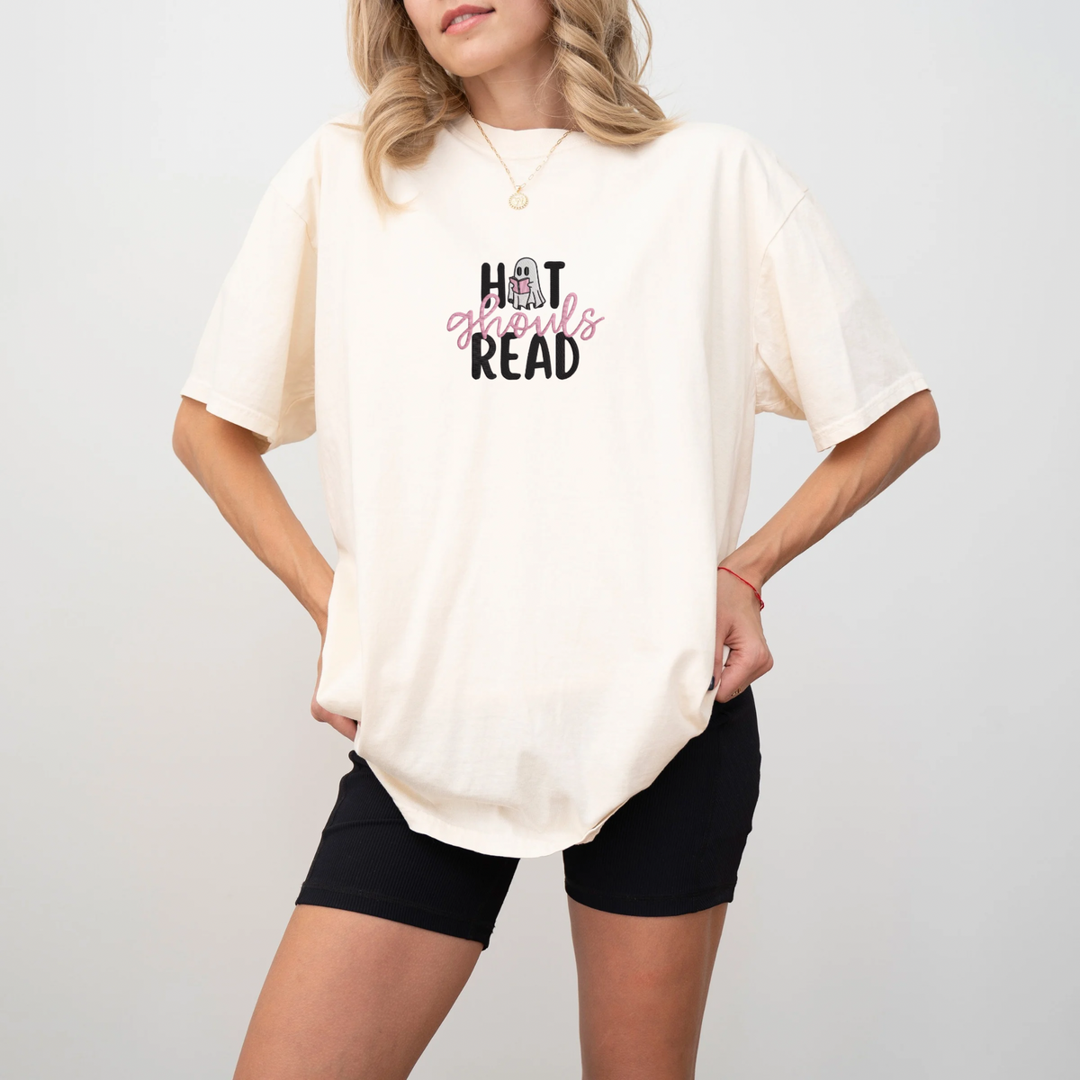 Hot Ghouls Read - Embroidered Tee