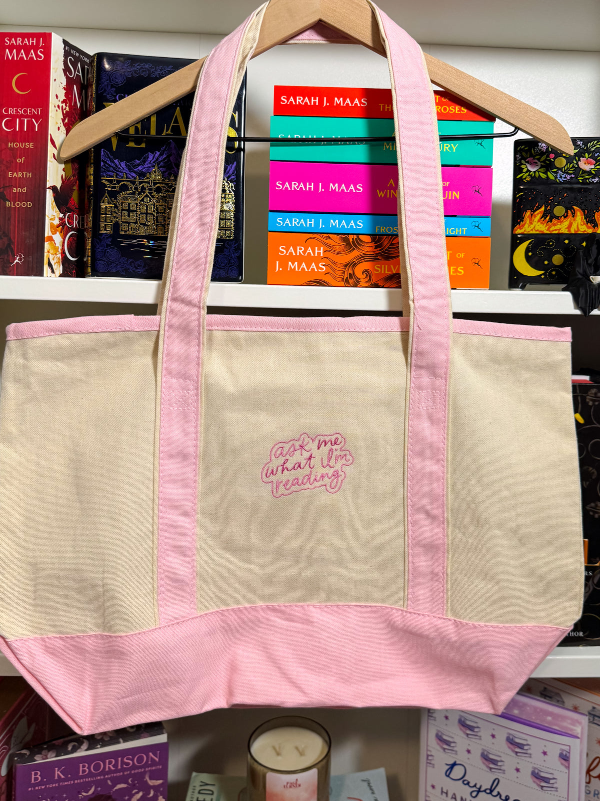Ask Me What I’m Reading - Embroidered Tote Bag