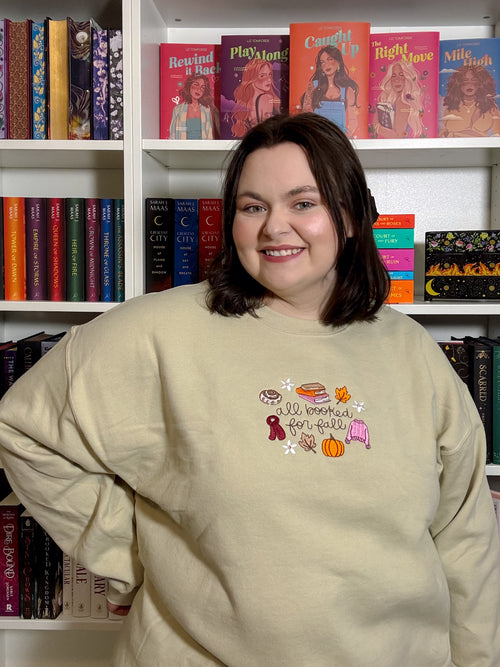 All Booked for Fall - Embroidered Crewneck